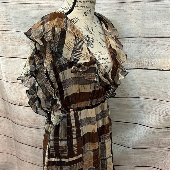 Plenty by Tracy Reese Silk Dress Ruffles Size Medium - Picture 3 of 11